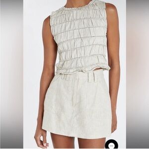 NWT Dissh davina smocked linen top size 2